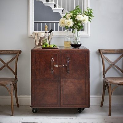 Leather Bar Cabinet