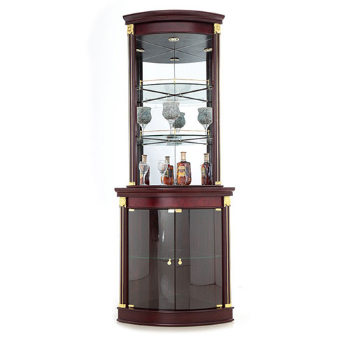 Carson Corner Display Cabinet Cherry Home Bars Furniture Decor