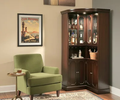 Corner Curio Bar Cabinet2