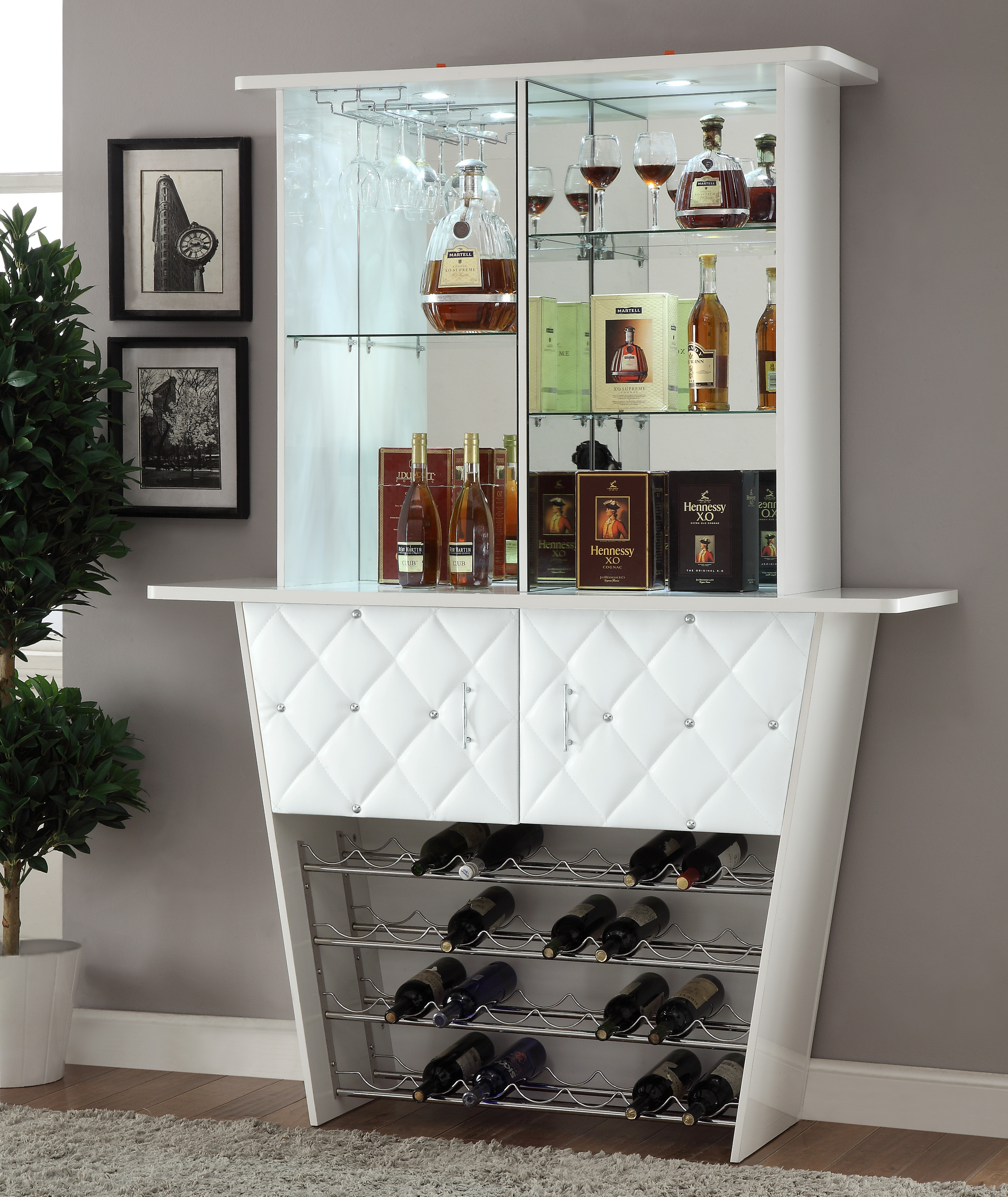 White Pearl Bar Cabinet