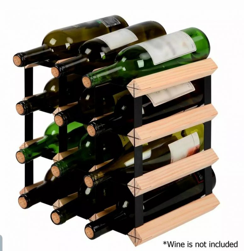 12 Bottles Timber Wine Rack Home Bars