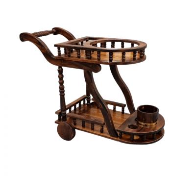 Wooden Bar Drinks Trolley