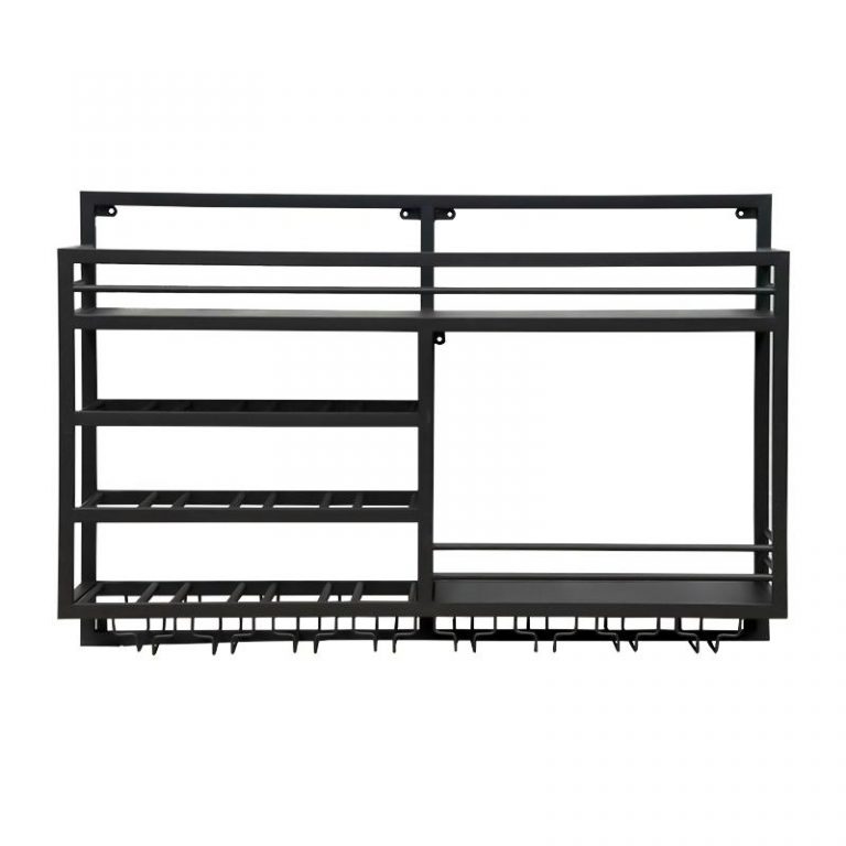 Indica Black Liquor Wine Rack Wall Mounted Shelf Home Bars