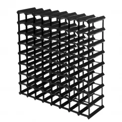 72 Bottle Black Timber Wine Rack