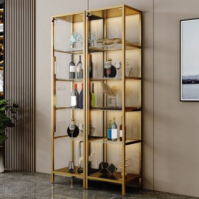 Gold Glass Curio Cabinet