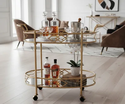 Trellis Drinks Trolley with Bottle Holder (1)