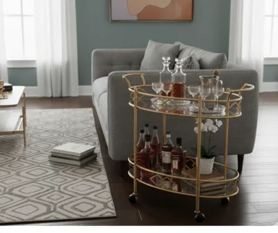 Trellis Drinks Trolley with Bottle Holder (2)