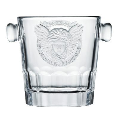 Versace Medusa Ice Bucket Elevate your home bar with this iconic and stylish ice bucket. Features a bold Medusa head design and is crafted from high-quality glass.