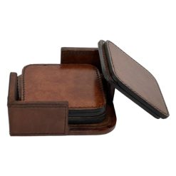 LEATHER SQ COASTER