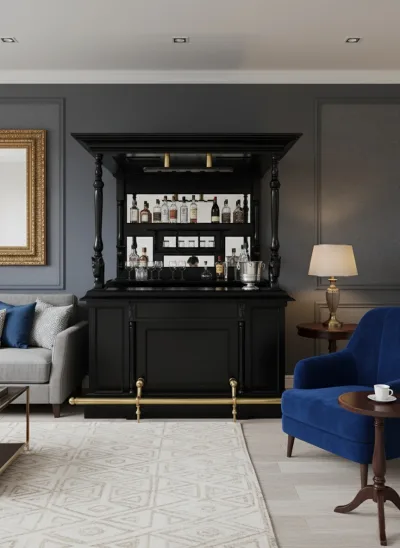 Mustang Solid Wood Canopy Bar – Black Mustang-Solid-Wood-Canopy-Bar-–-Black