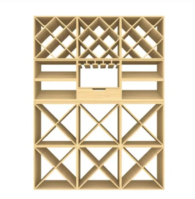 358 Bottles Wine Rack Set Store up to 358 bottles in style with our premium wooden wine rack set. Features diamond, X-cubes, shelving, stemware rack, and drawer. Perfect for wine collectors.