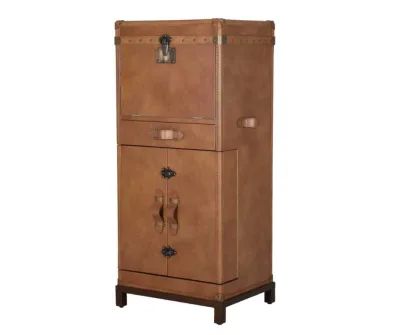 Leather Bar Cabinet Martini Tan Leather Bar Trunk