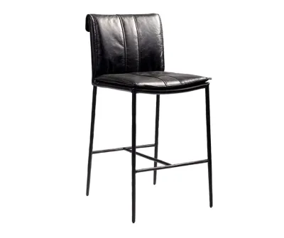 Shop the luxurious Mayer Leather Stool, available in Black Leather Bar Stools top-grain leather.